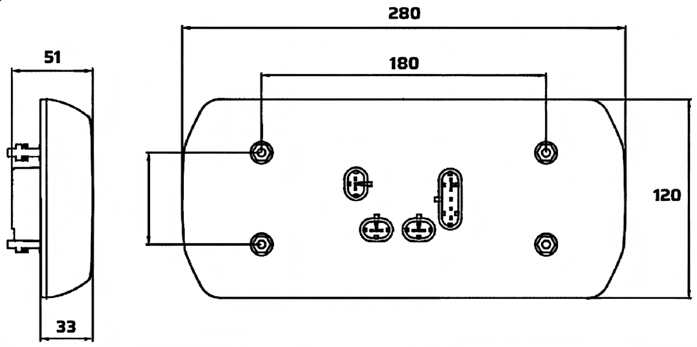 Luz traseira de caminhão 12-24V YN-8518