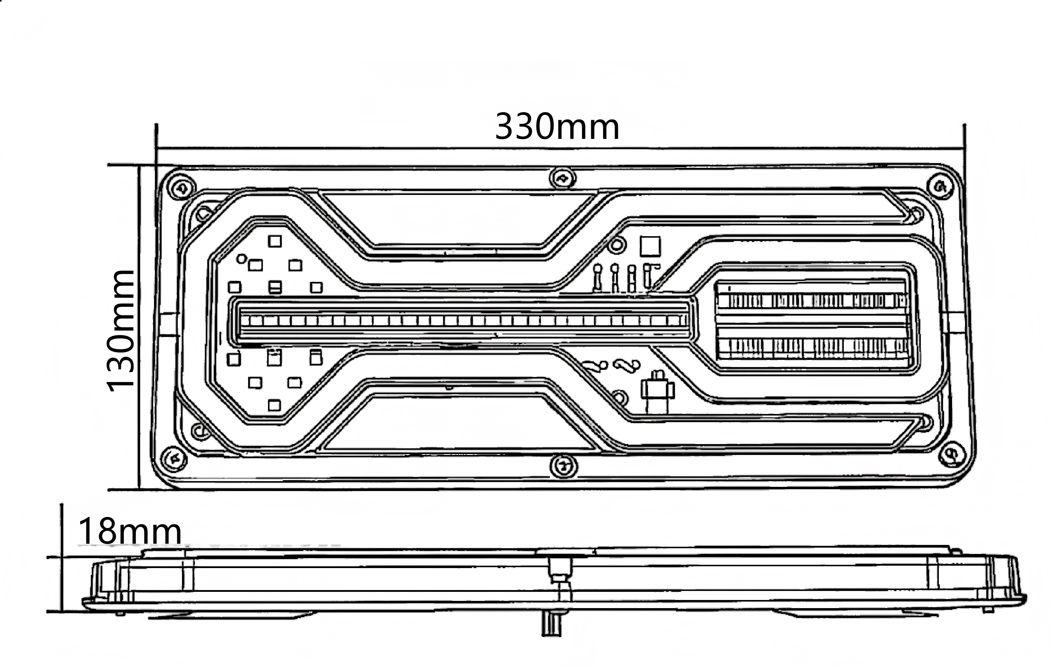 Luz traseira de caminhão 12V ou 24V YN-WL-39