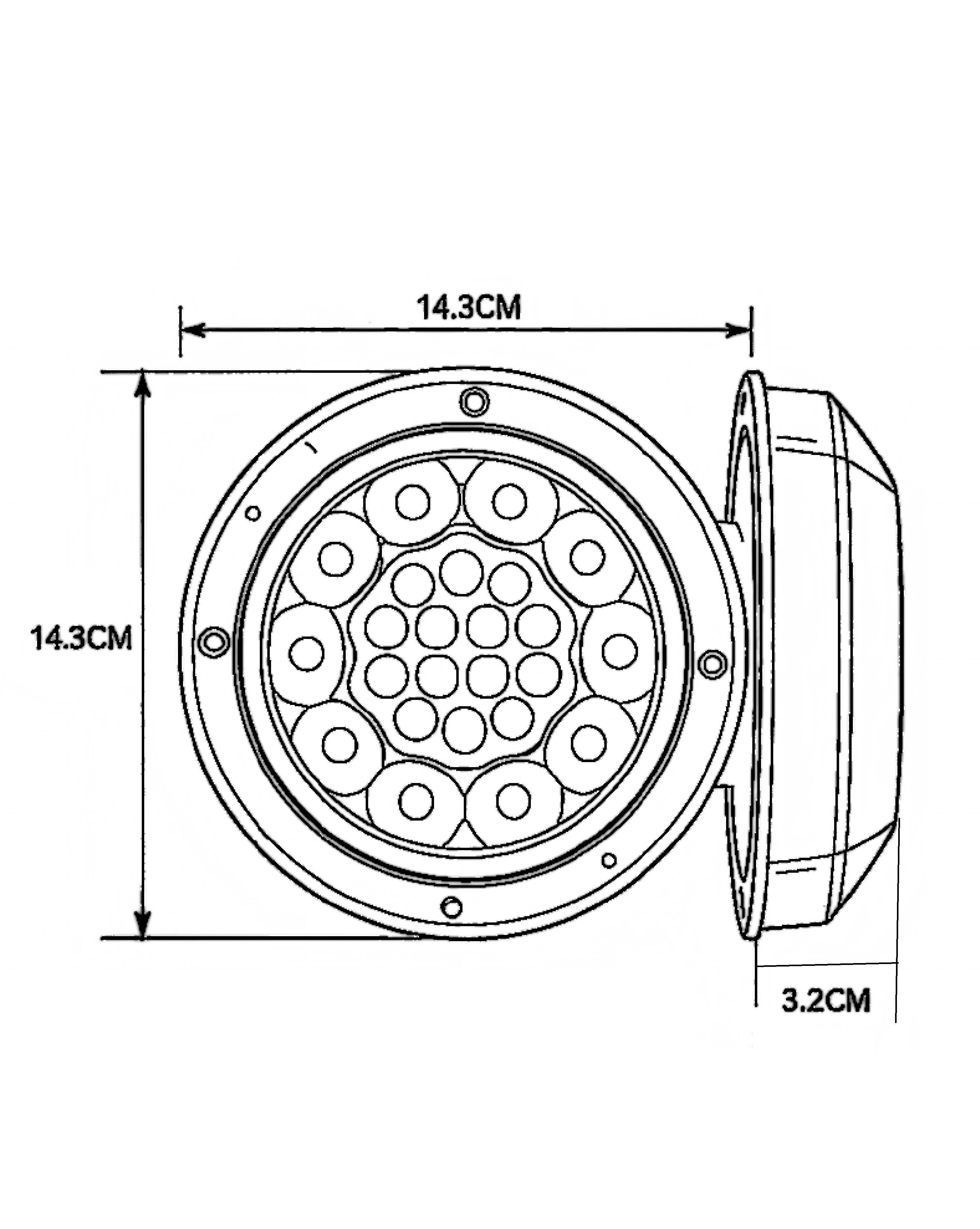 Luz traseira de caminhão 24V YN-WL-123