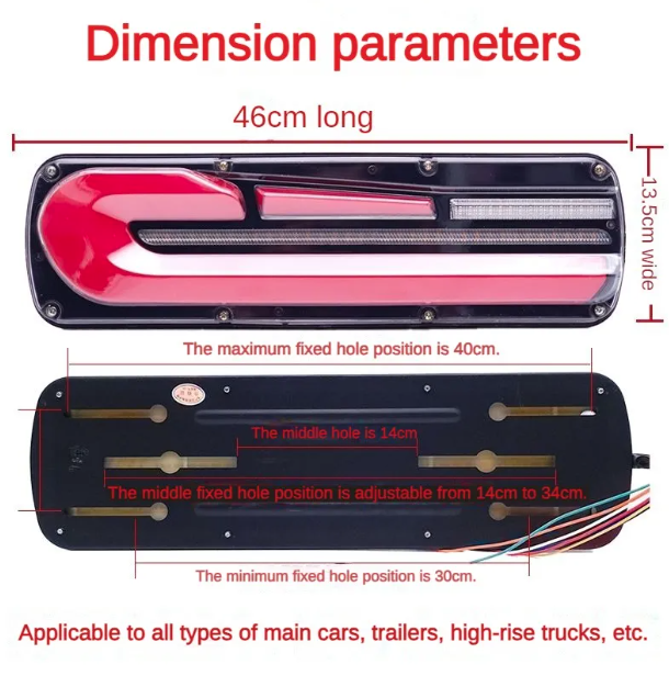 Luz traseira de caminhão 12V ou 24V YN-WL-12