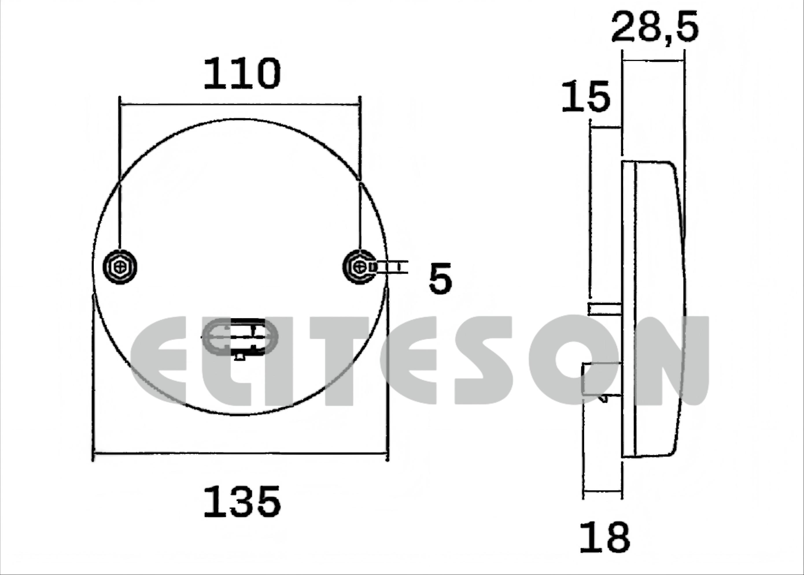 Luz traseira de caminhão 10-30V YN-2038