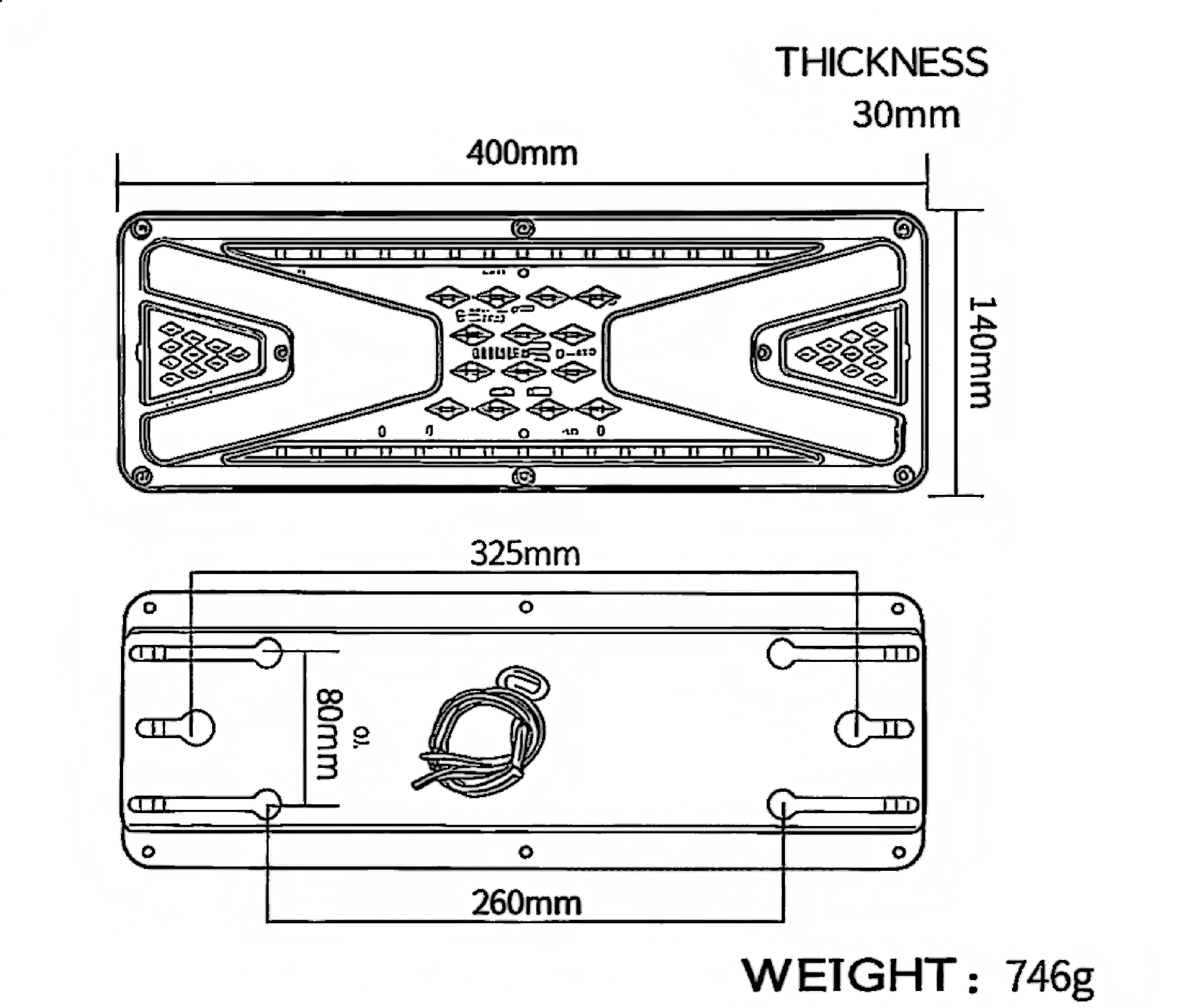 Luz traseira de caminhão 24V YN-WL-54