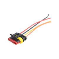 Conector elétrico automotivo à prova d'água de 4 pinos com trança de fio, soquete de desconexão rápida para carro, caminhão, motocicleta, conector de fio YN-WR-17
