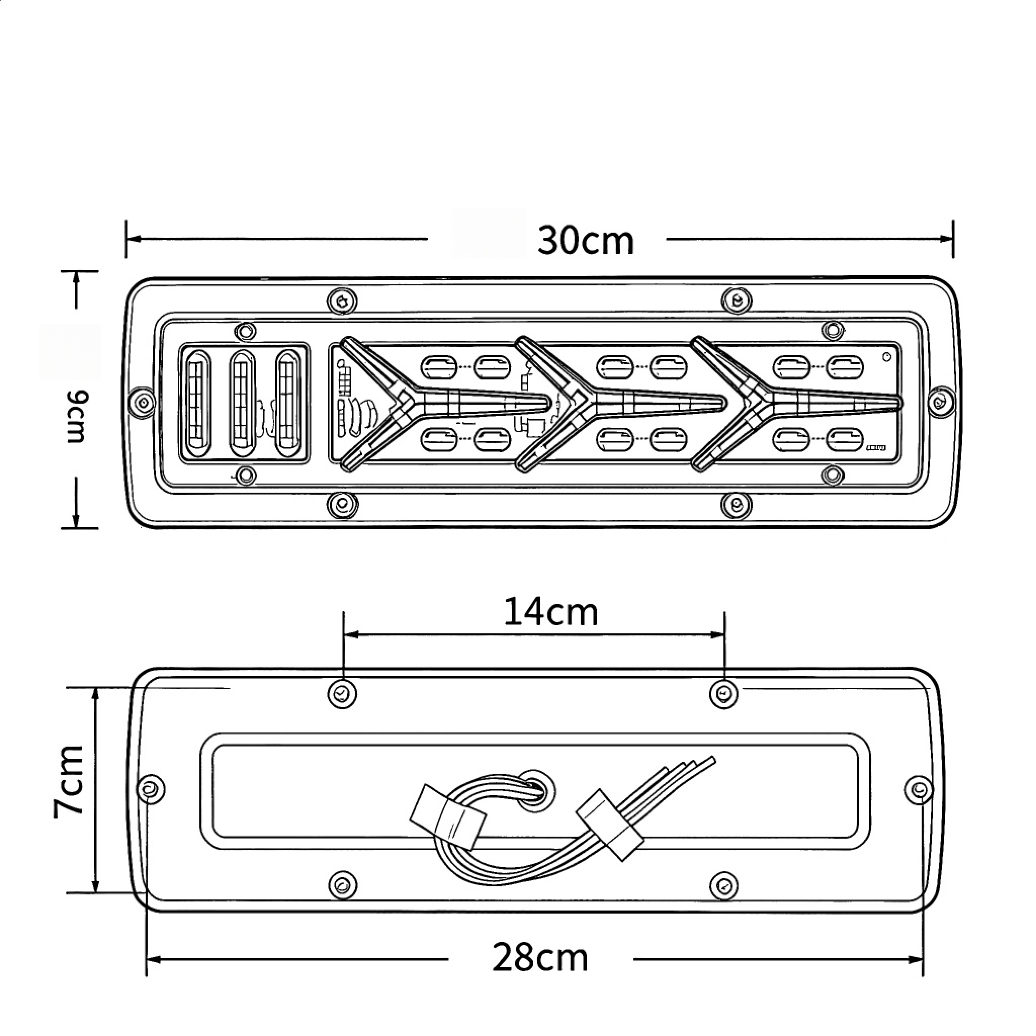 Luz traseira de caminhão 12V ou 24V YN-WL-6