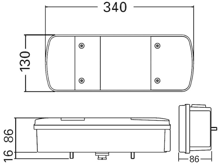Luz traseira de caminhão 24V YN-MB-9