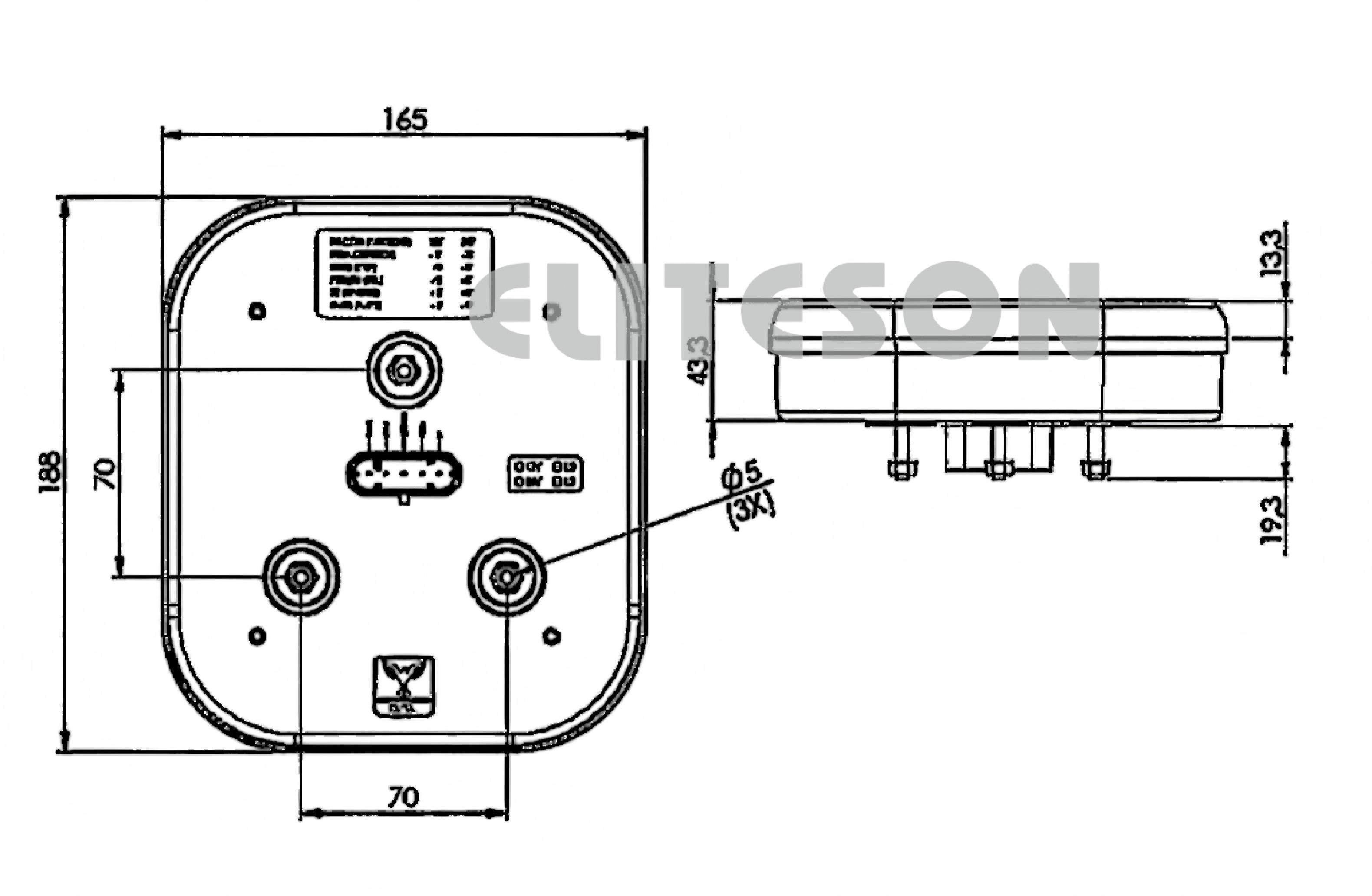 Luz traseira de caminhão 10-30V V YN-L4010