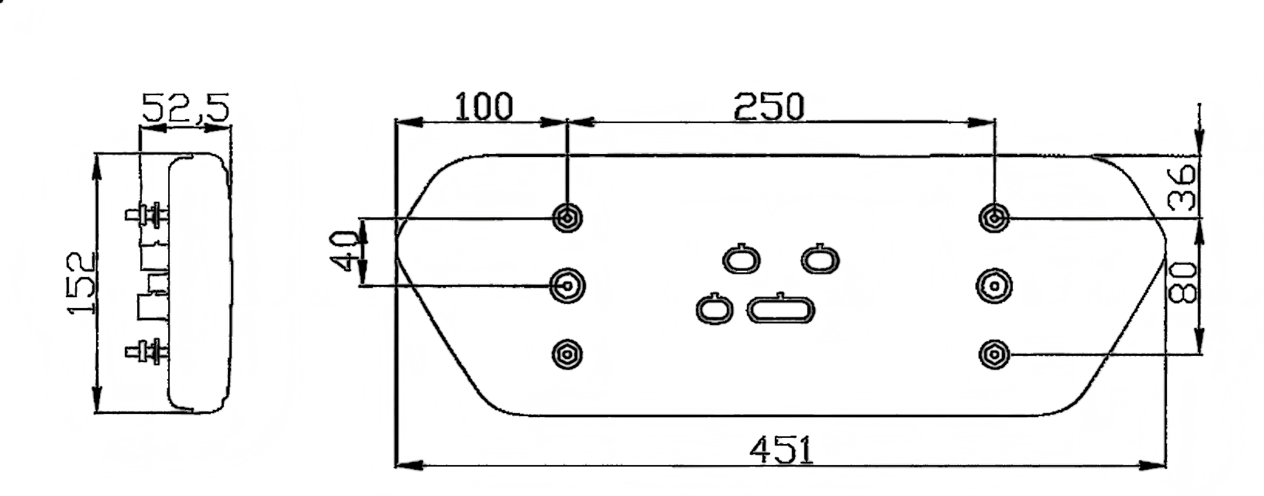Luz traseira de caminhão 12-24V YN-8934-2