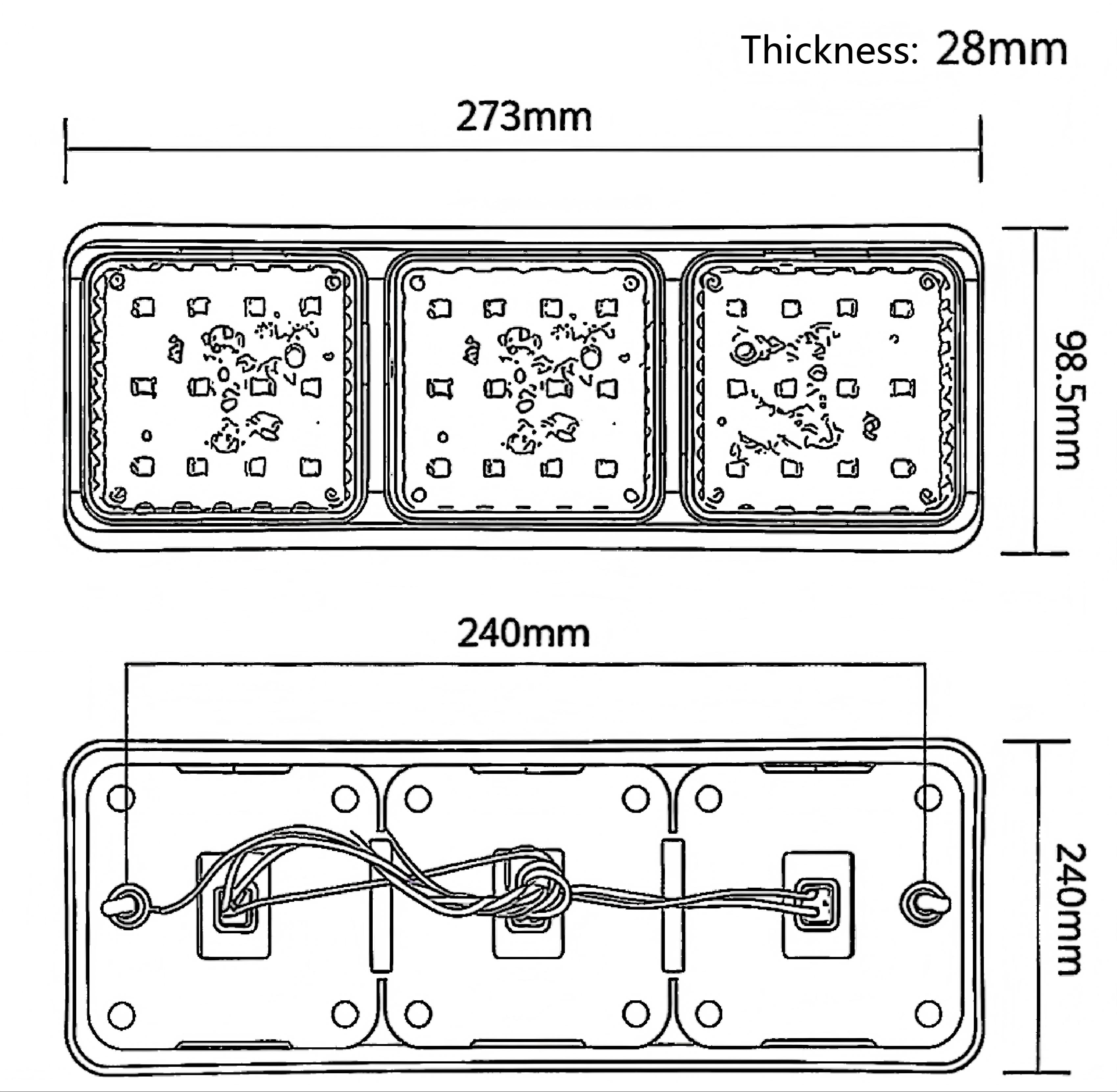 Luz traseira de caminhão 12-24V YN-WL-14