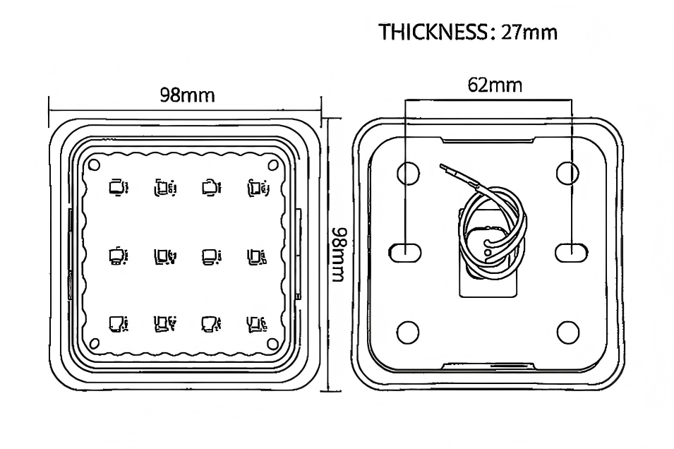 Luz traseira de caminhão 12-24V YN-WL-16