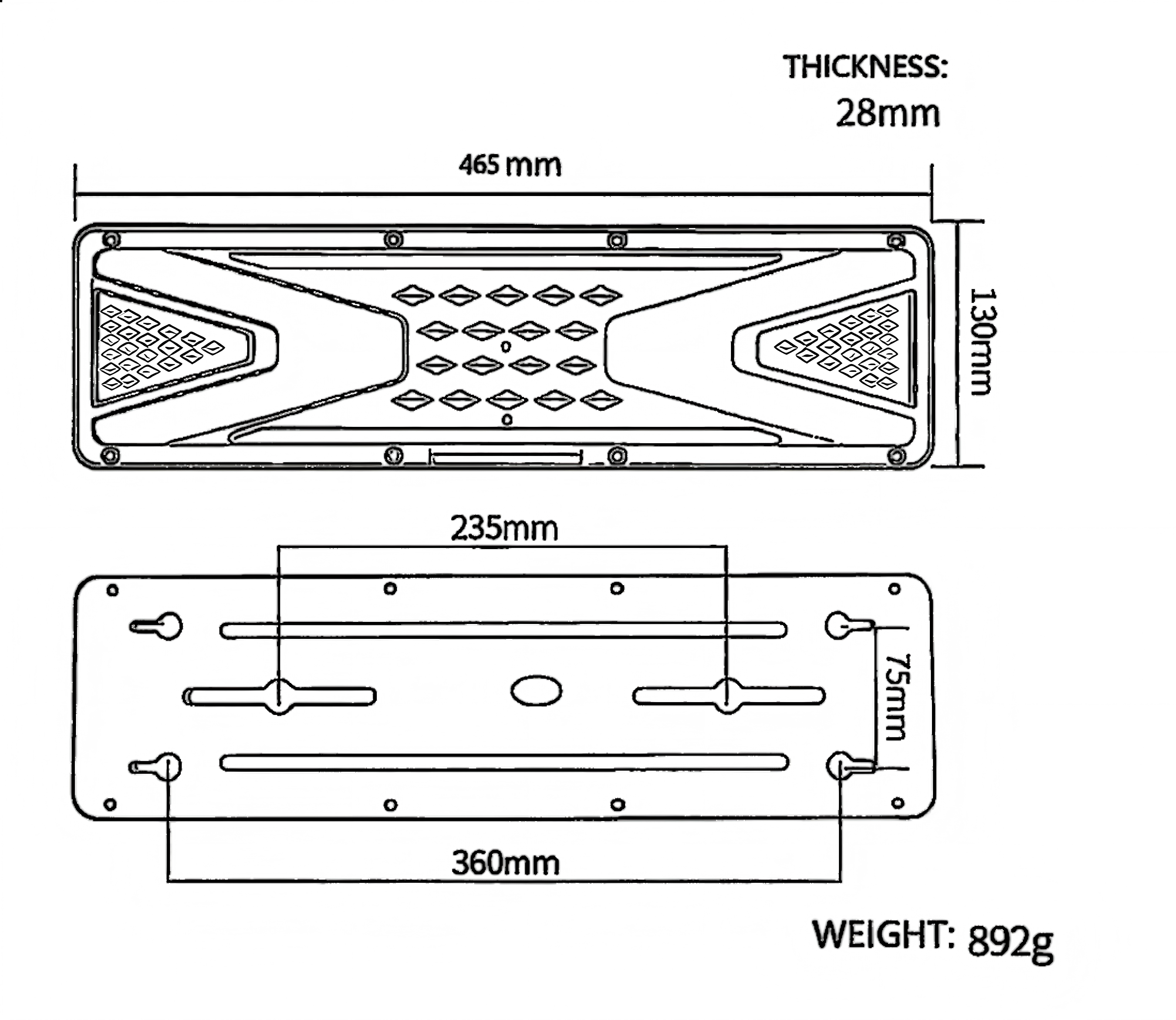 Luz traseira de caminhão 24V YN-WL-55