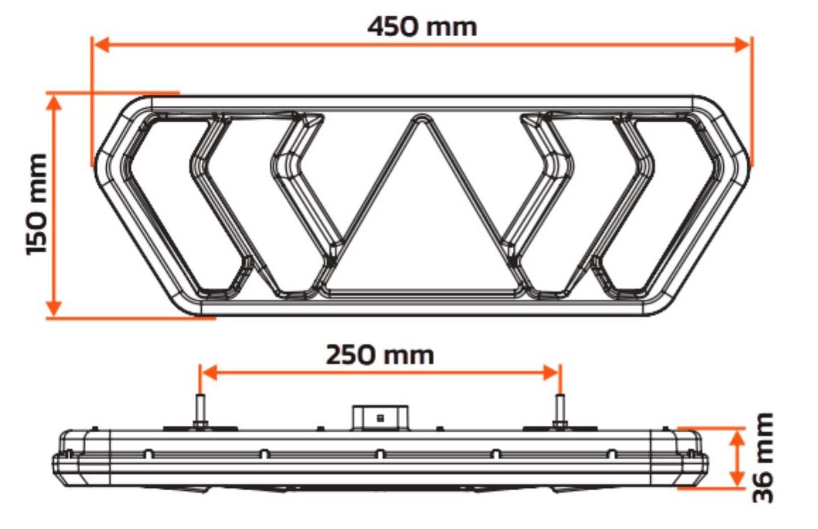 Luz traseira de caminhão 12-24V YN-8930-3