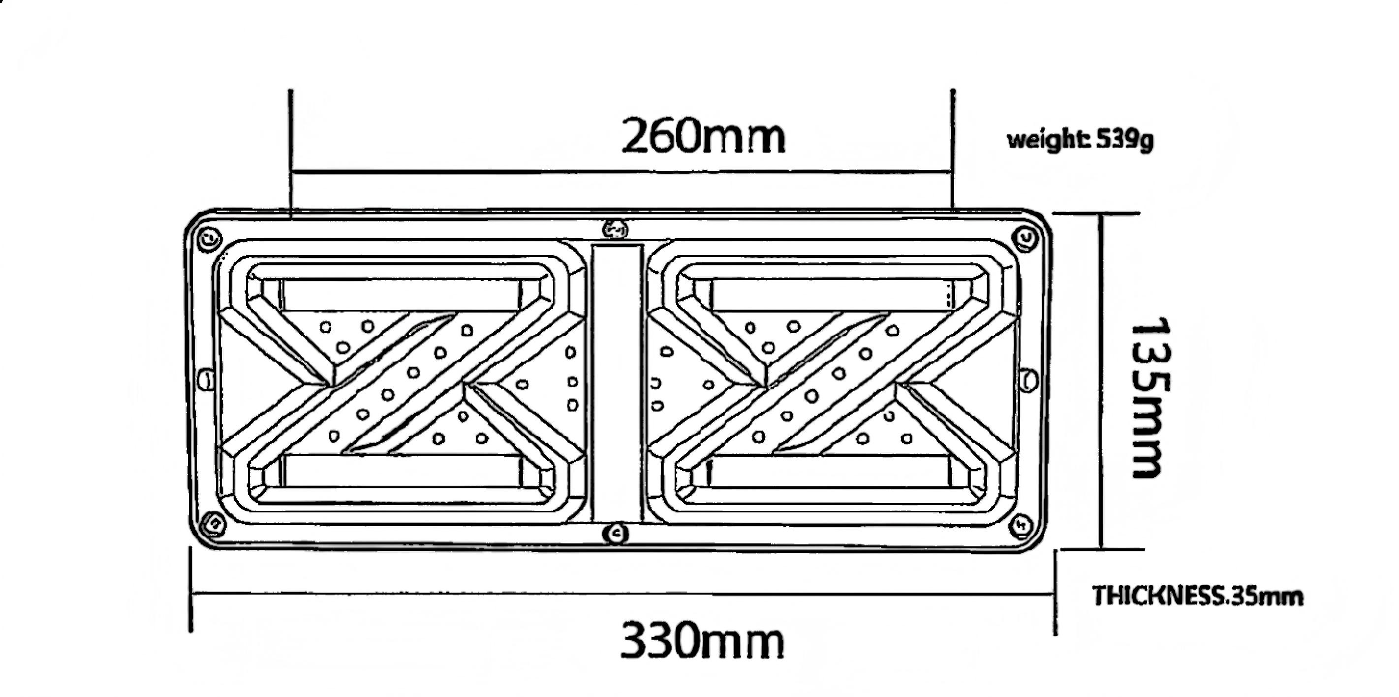 Luz traseira de caminhão 12-24V YN-WL-60