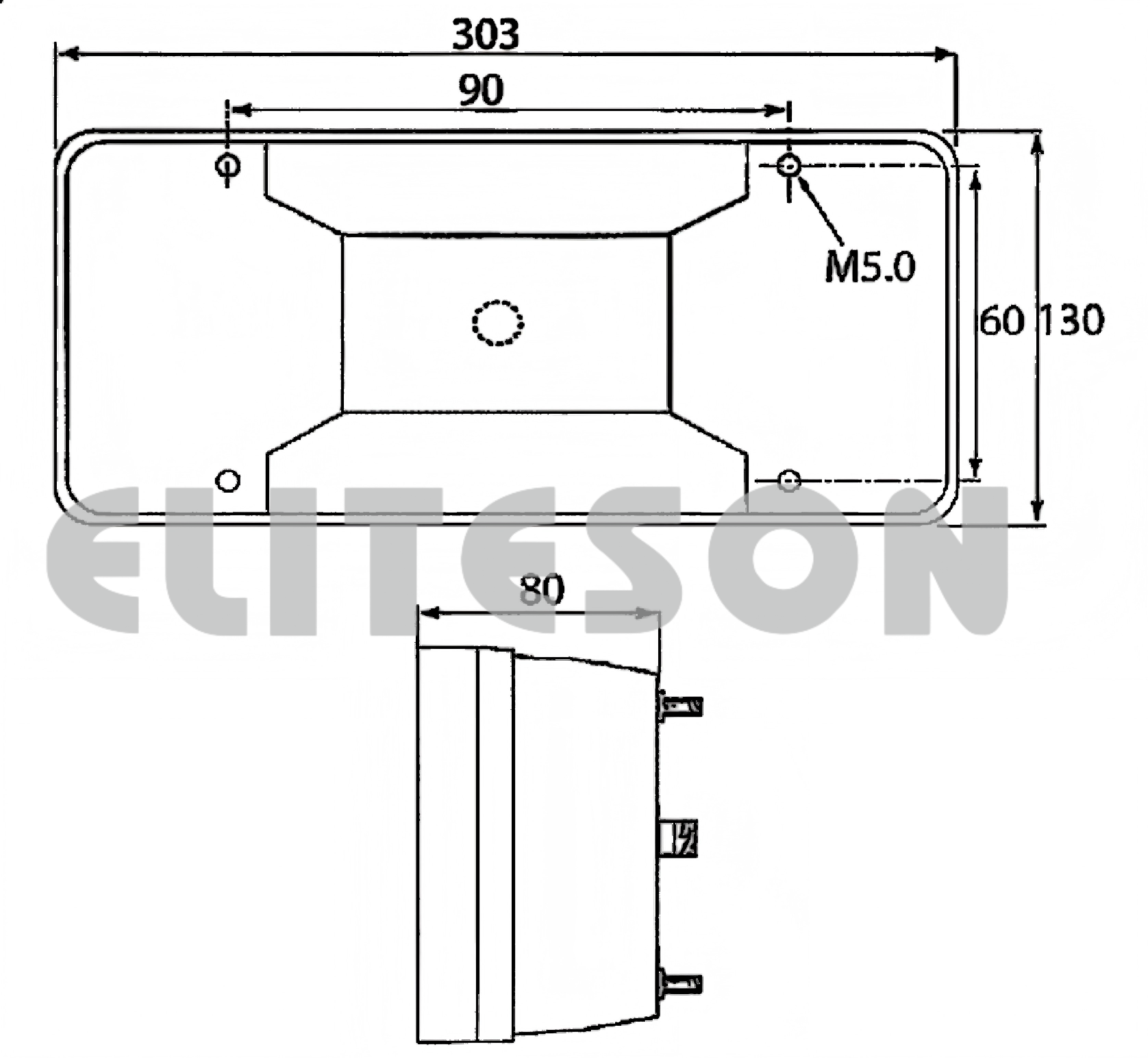 Luz traseira de caminhão 12V ou 24V YN-IVC-2