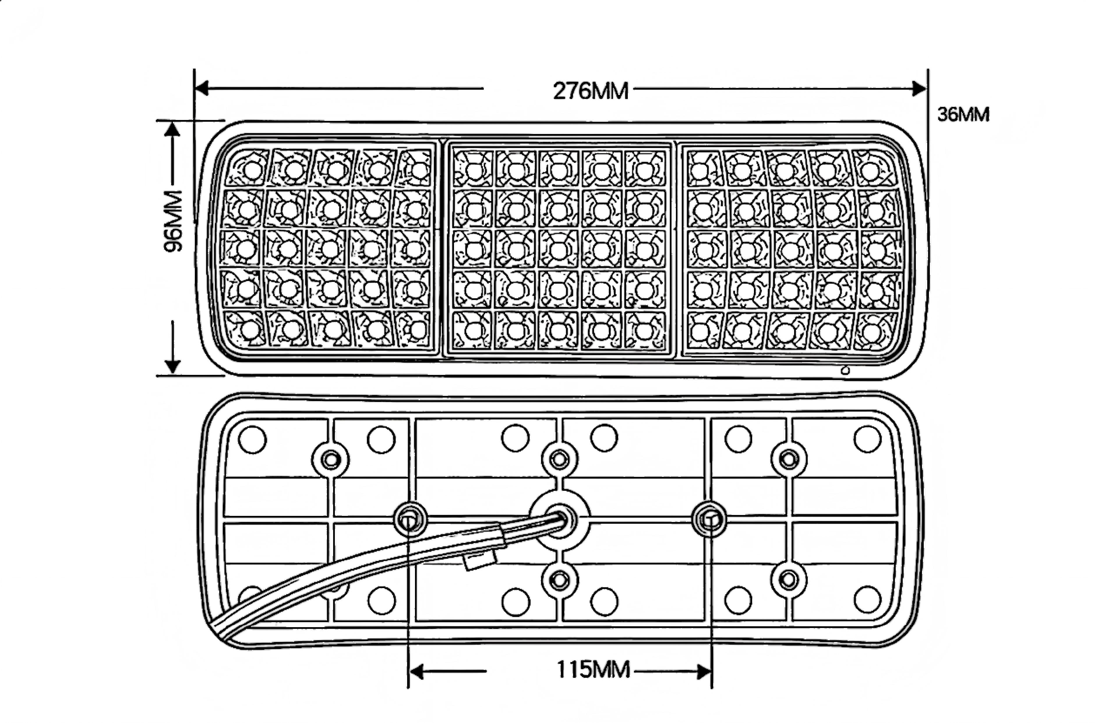 Luz traseira de caminhão 12V ou 24V YN-WL-28
