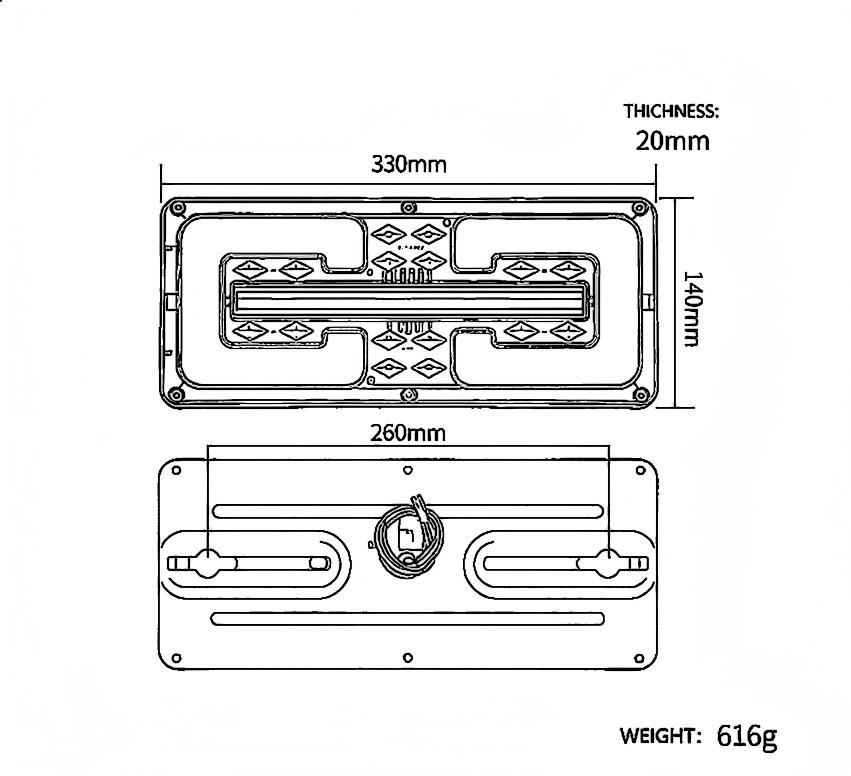 Luz traseira de caminhão 24V YN-WL-62