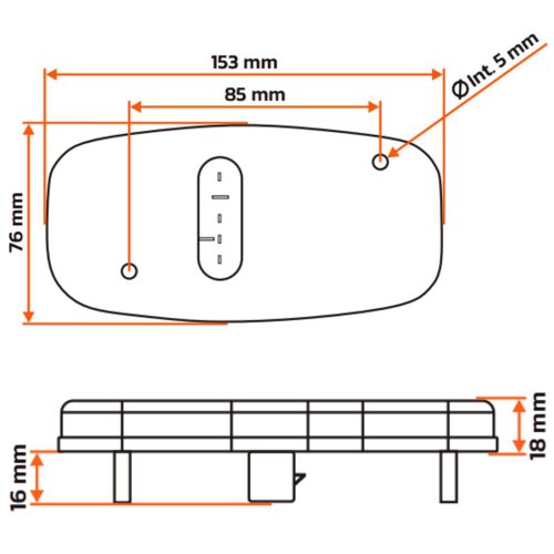 Luz traseira de caminhão 12V YN-WL-2