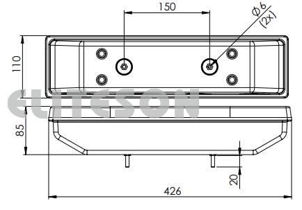 Luz traseira de caminhão 12V ou 24V YN-MB-1