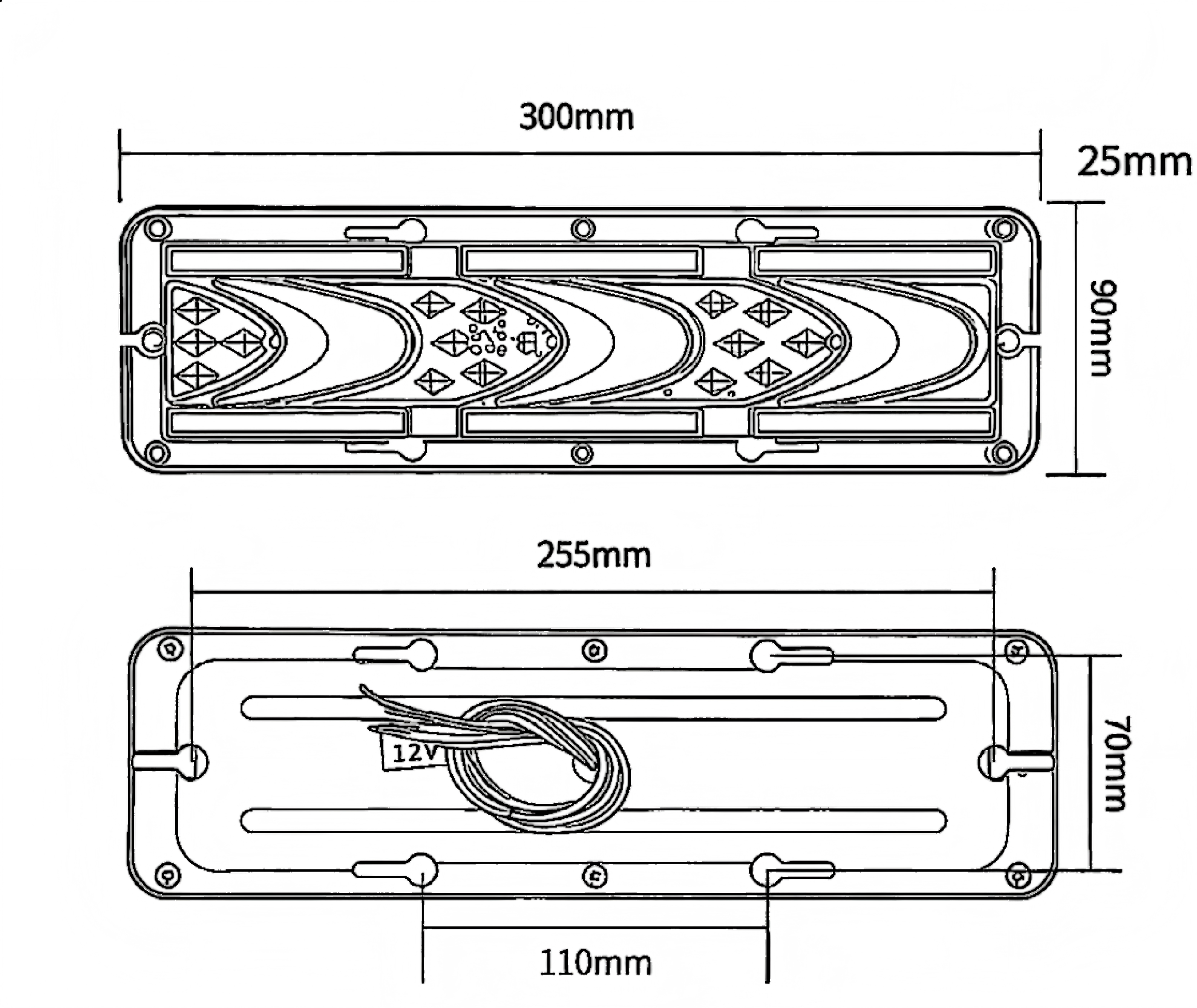 Luz traseira de caminhão 12V ou 24V YN-WL-52