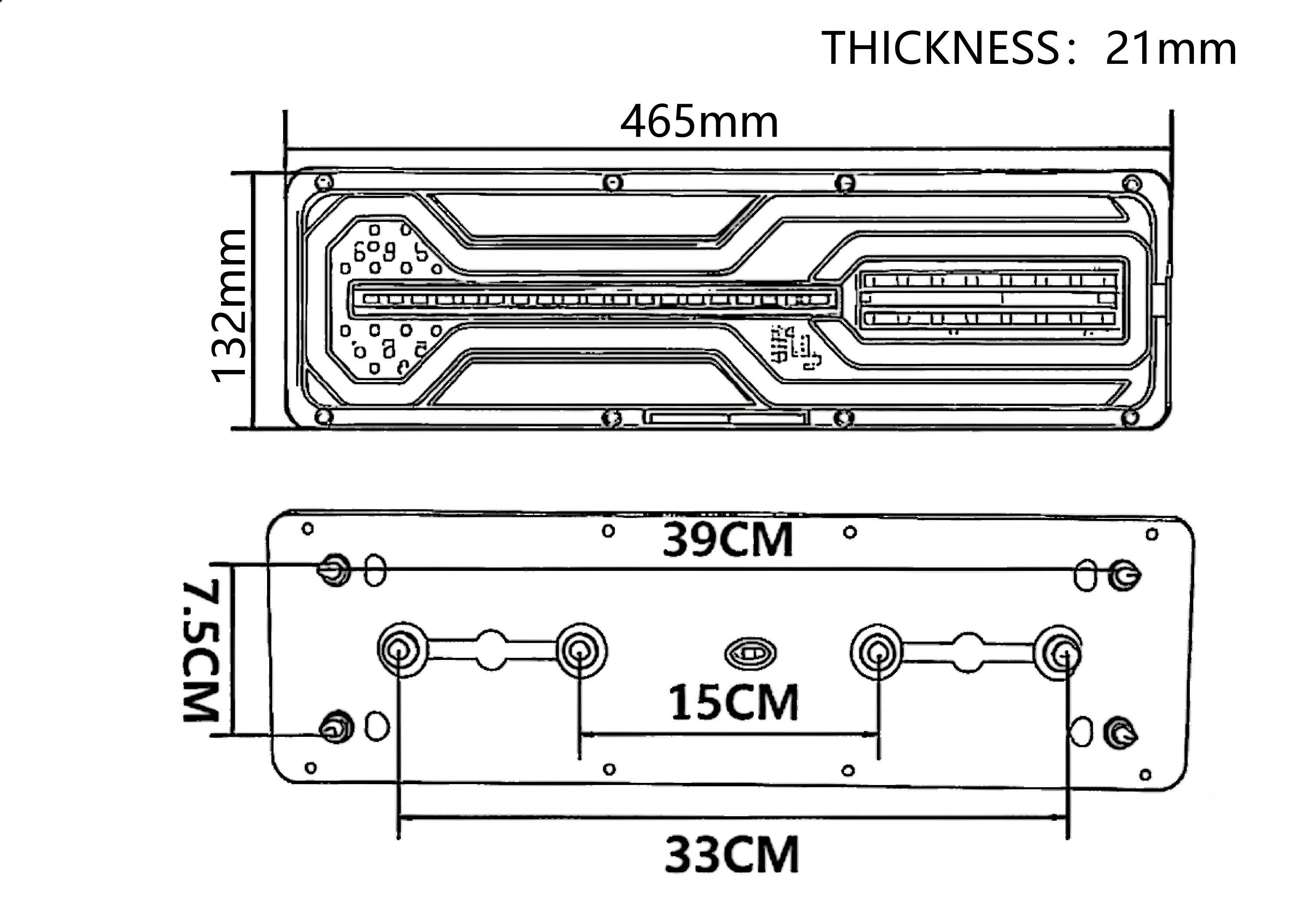 Luz traseira de caminhão 24V YN-WL-41