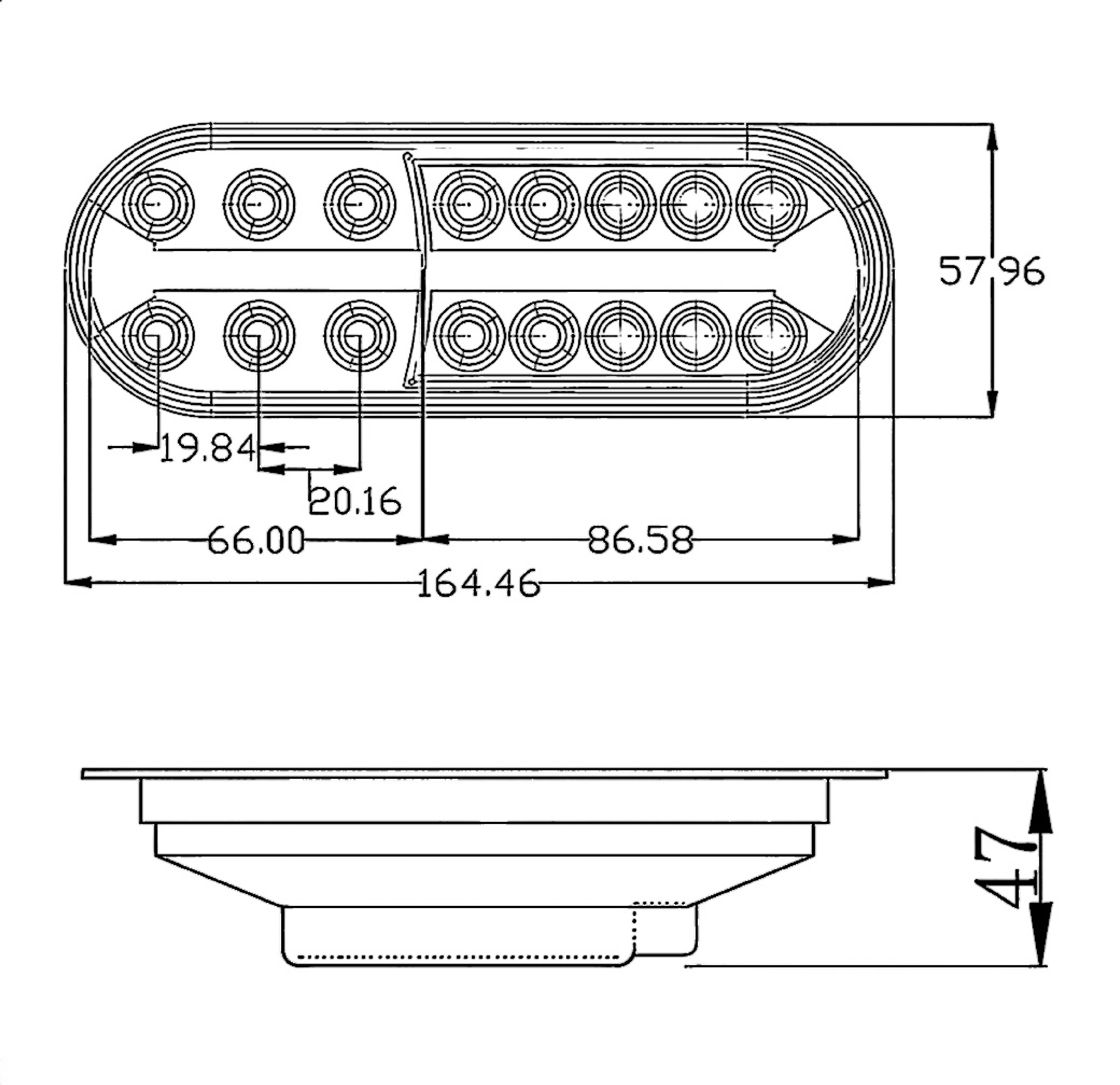 Luz traseira de caminhão 12V ou 24V YN-WL-290