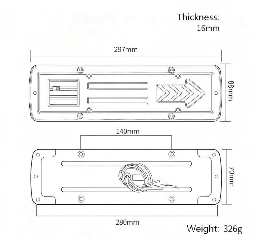 Luz traseira de caminhão 12V ou 24V YN-WL-110