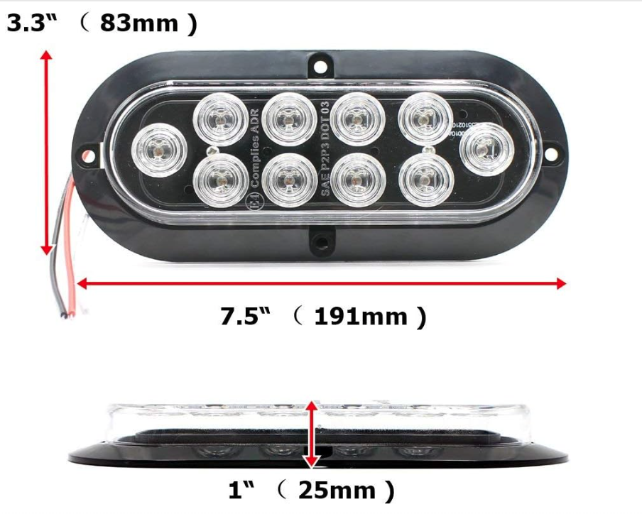 Luz traseira de caminhão 12V YN-1252