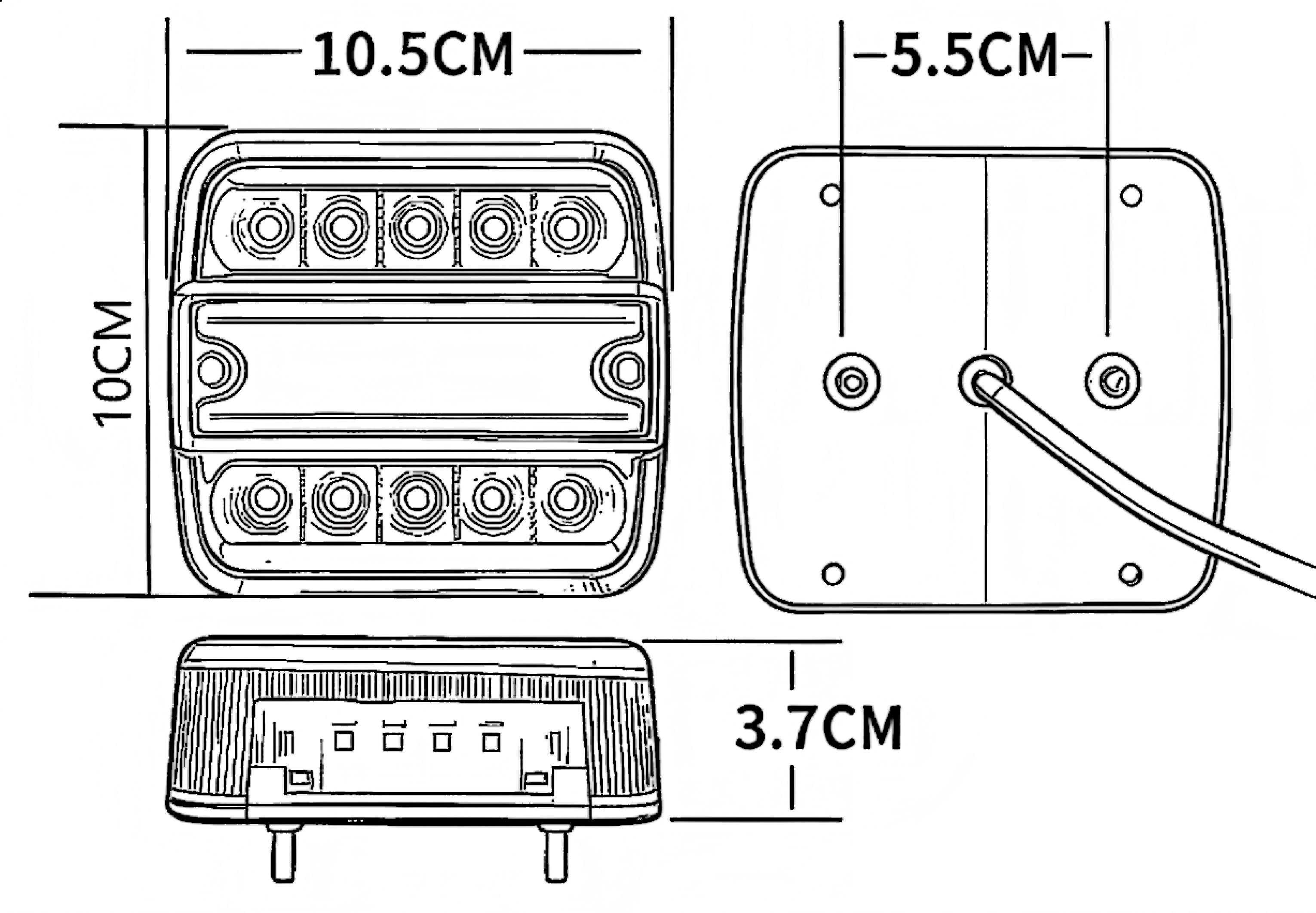 Luz traseira de caminhão 12-24V YN-WL-326