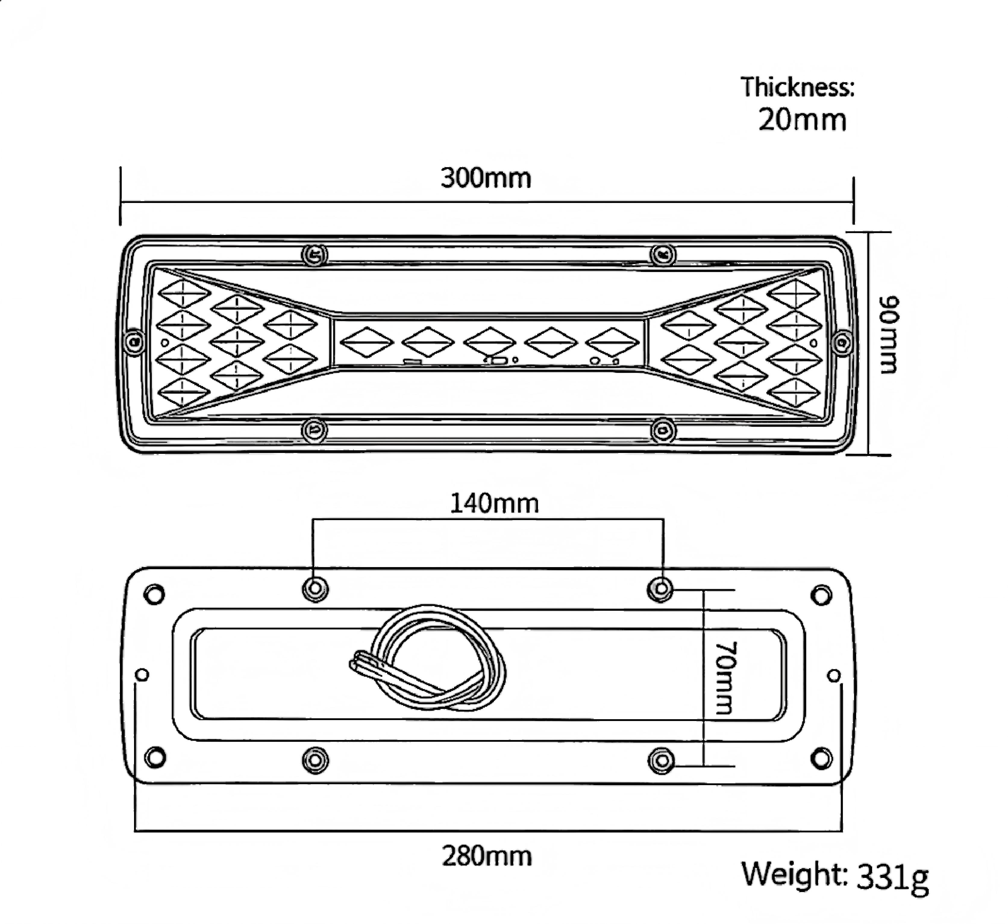 Luz traseira de caminhão 24V YN-WL-90