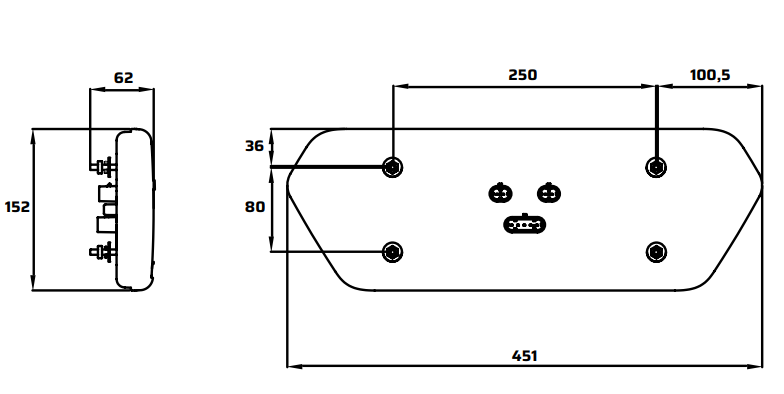 Luz traseira de caminhão 12-24V YN-8930-2