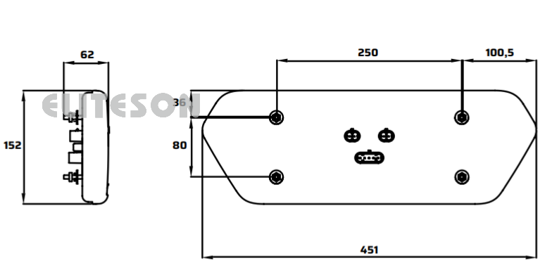 Luz traseira de caminhão 12-24V YN-8930-1