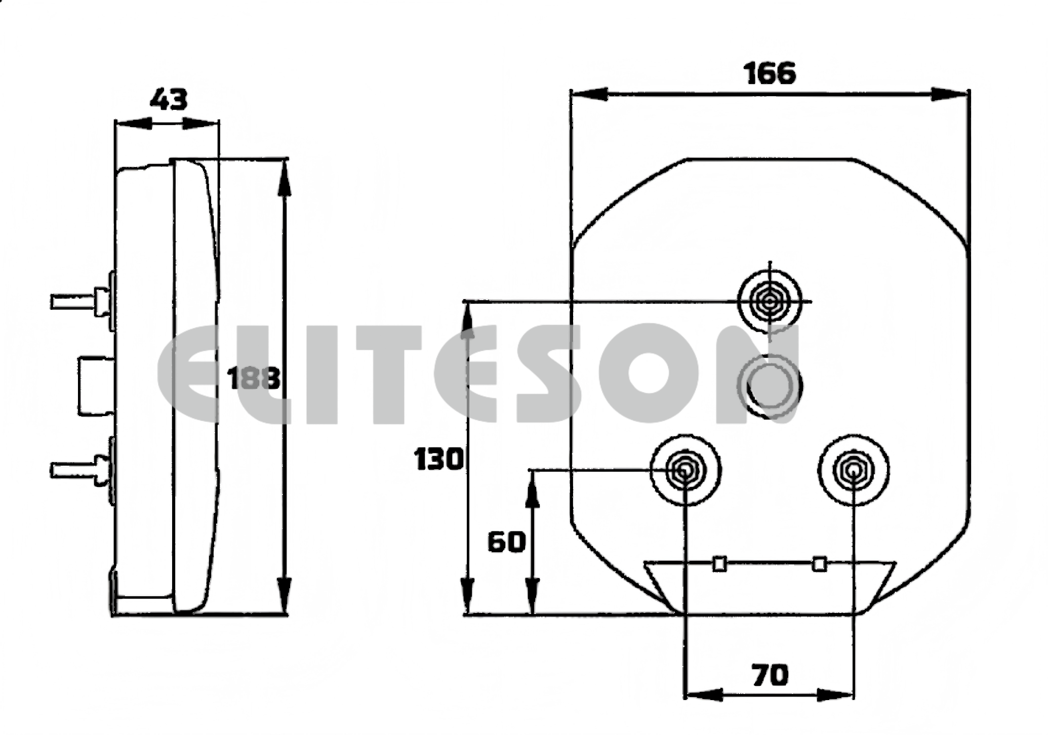 Luz traseira de caminhão 24V YN-8520-1