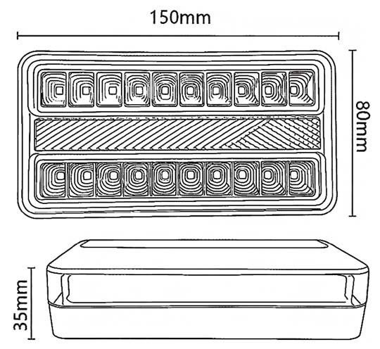 Luz traseira de caminhão 12V YN-WL-333