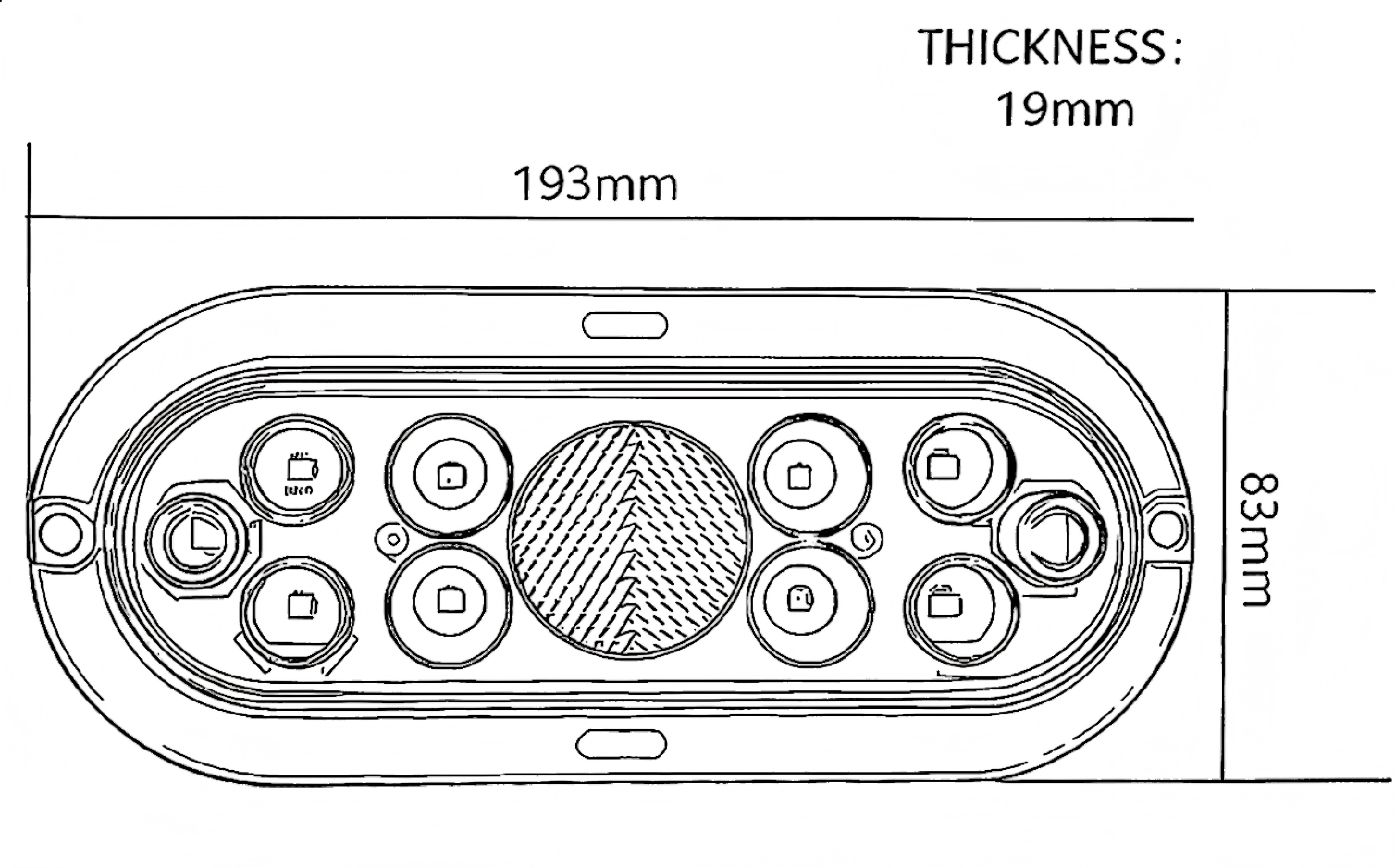Luz traseira de caminhão 12V YN-1252-1